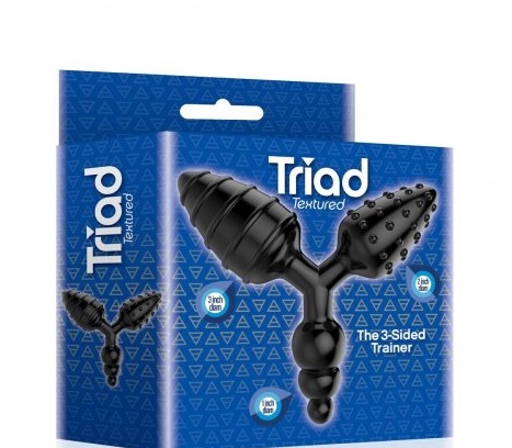 Анальная втулка ICON BRANDS IC2695 Triad текстурная трехсторонняя, TPR 30*35*37