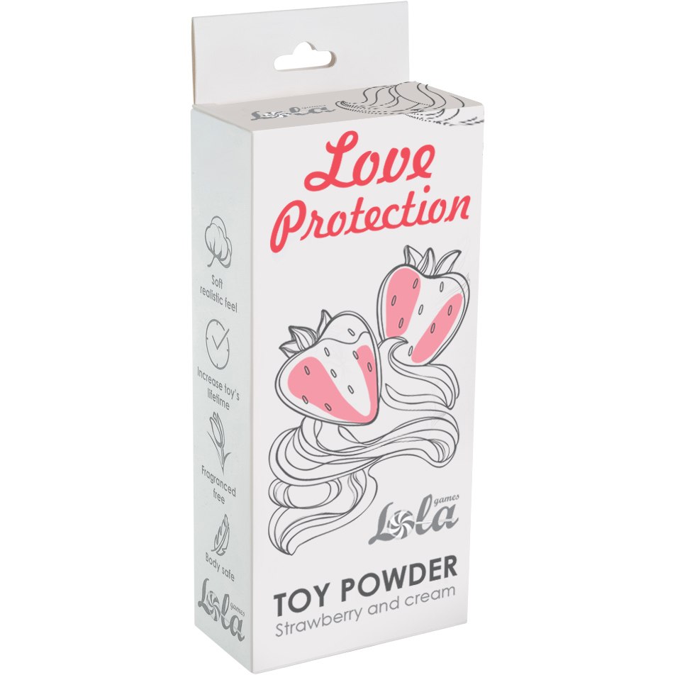 Пудра для игрушек ароматизированная Love Protection Клубника со сливками 30гр 1820-01Lola