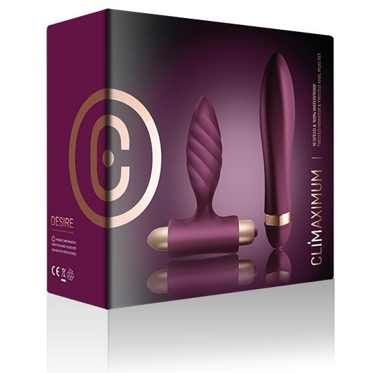 Вибронабор «Ardor Climaximum Desire» мини-вибратор и анальная вибропробка, цвет фиолетовый