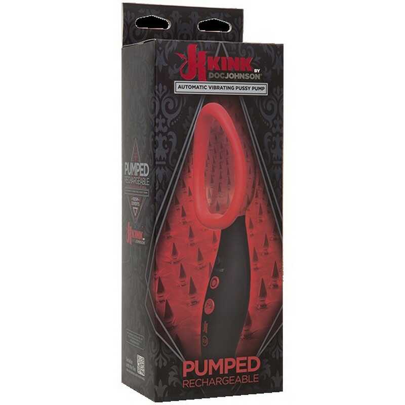 Вагинальная вакуумная вибропомпа Rechargeable Automatic Vibrating Pussy Pump, черно-красная